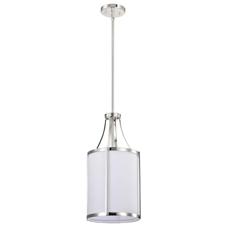 Nuvo Easton 1-Light Pendant - Polished Nickel Finish - White Linen Shade 60/7971